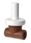 LLAVE DE PASO F-F CON CAPUCHÓN Y CAMPANA BLANCO LOZA
