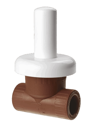 LLAVE DE PASO F-F CON CAPUCHÓN Y CAMPANA BLANCO LOZA