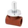 LLAVE DE PASO F-F CON CAPUCHÓN Y CAMPANA CROMADA