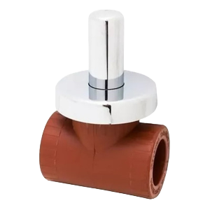 LLAVE DE PASO F-F CON CAPUCHÓN Y CAMPANA CROMADA