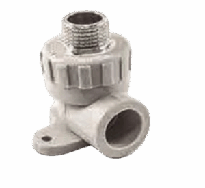 CODO 90° CON INSERTO METÁLICO (M) Y SOPORTE -TERMOFUSIÓN THC